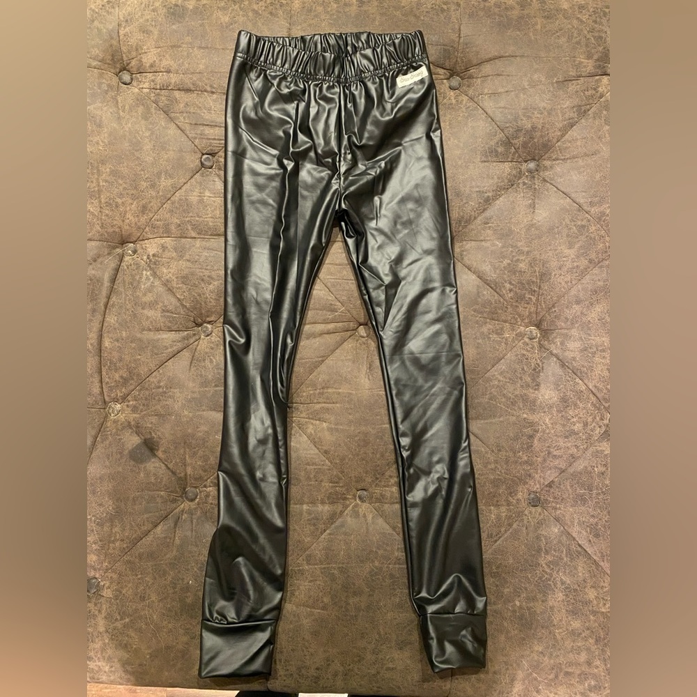 See Sassy faux leather leggings